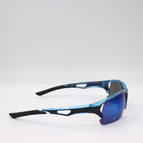 Unisex Blue Sports Glasses Shiny Blue Lenses - Picture 3 of 3
